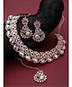 Sukkhi Flashy Rose Gold Plated Rainbow Stones Studded Choker Necklace Set