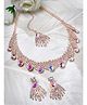Sukkhi Spunky Rose Gold Plated Rainbow Stones Studded Choker Necklace Set