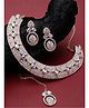 Sukkhi Beaut Rose Gold Plated Rainbow Stones Studded Choker Necklace Set