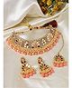 Sukkhi Bridal Gold Plated Pink Kundan & Beads Studded Floral Choker Necklace Set