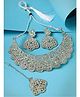 Sukkhi Universal Rhodium Plated Silver AD Stone Studded Choker Necklace Set