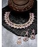 Sukkhi Detailed Rose Gold Plated Stone Studded Floral Choker Necklace Set