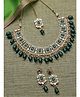Sukkhi Glitzy Gold Plated Green Ad Stones & Beads Studded Choker Necklace Set