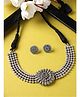 Sukkhi Stylish Oxidised Silver Choker Necklace with Studs Earring Set