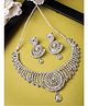 Sukkhi Most Beautiful Rhodium Plated Silver AD Stone Studded Choker Necklace Set
