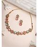 Sukkhi Youthful Floral Gold Plated Multicolor Ad Stone Studded Choker Necklace Set