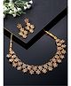 Sukkhi Admirable Gold Plated Gold AD Stone Studded Floral Choker Necklace Set