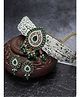 Sukkhi Amazing Gold Plated Green Drop Shaped Kundan & Beads Studded Multistrand Choker Necklace Set