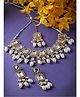 Sukkhi Desert-Inspired Rhodium Plated White AD & Beads Studded Choker Necklace Set