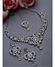 Sukkhi Magnifecent Rhodium Plated Silver AD Stone Studded Choker Necklace Set