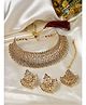 Sukkhi Graceful Curve Shaped Gold Plated Gold AD Stone Studded Choker Necklace Set