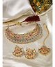 Sukkhi Graceful Curve Shaped Gold Plated Multicolor AD Stone Studded Choker Necklace Set