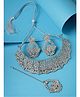 Sukkhi Universal Rhodium Plated Silver AD Stone Studded Choker Necklace Set