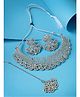 Sukkhi Universal Rhodium Plated Silver AD Stone Studded Choker Necklace Set