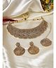 Sukkhi Graceful Curve Shaped Gold Plate White AD Stone Studded Choker Necklace Set