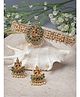 Sukkhi Sparkling Indian Temple Gold Plated Green Beads Studded Choker Necklace Set