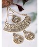 Sukkhi Fashion-Forward Gold Plated White Kundan & Beads Studded Choker Necklace Set