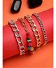Scintillare By Sukkhi Stackable Design Gold Plated Adjustable Link Combo Bangle Bracelet