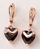 Scintillare By Sukkhi Valentine Love-Inspired Red Heart Crystals Rose Gold Plated Bali Hoop Earring