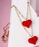 Scintillare By Sukkhi Unique Style Red Heart Shaped 2 Layered Pendant Necklace for Women