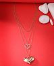 Scintillare By Sukkhi Bewitching 2 Heart Shaped With 3 Layered Gold Plated Pendant Necklace for Women