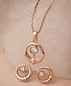 Pissara By Sukkhi Lavish 925 Sterling Silver Rose Gold Plated CZ Pendant Set|Authenticity Certificate, 925 Stamp