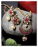 Sukkhi Eye-Catching Red Stone Studded Multistring Long Necklace Set