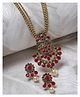 Sukkhi Eye-Catching Maroon Stone Studded Multistring Long Necklace Set