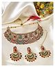 Sukkhi Graceful Curve Shaped Gold Plated Multicolor AD Stone Studded Choker Necklace Set