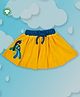 Pranava 100% Organic Cotton Knit Peacock Embroidered Skirt - Yellow