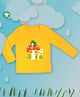 Pranava 100% Organic Cotton Full Sleeves Mushroom Embroidered Tee - Yellow