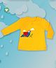 Pranava 100% Organic Cotton Full Sleeves Parrot Embroidered Tee - Yellow