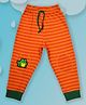 Pranava 100% Organic Cotton Frog Embroidered Striped Joggers - Orange