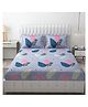Fresh From Loom Microfiber King Size Bedsheet for Double Bed with 2 Pillow Covers , 90x95 Inches , Blue Grey