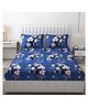 Fresh From Loom Rotary Printed King Size Double Bedsheet - Hypoallergenic, Wrinkle Free Microfiber Bed Sheets with 2 Pillow Covers (90 x 95 Inches , Floral, Denim)