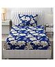 Fresh From Loom Microfiber Single Bedsheet for Single Bed , Floral Design Bed Spread , Wrinkle Free , 1 Pillow Covers Included (60x90 Inches , Blue)