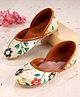 Cute Walk by Babyhug Mojaris with Floral Embroidery - Beige