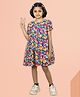 TIPPY TOP Cotton Half Sleeves Floral Printed Dress - Multi Colour