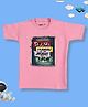 TIPPY TOP Cotton Half Sleeves Space Theme Patch Embroidered Bio Washed Tee - Pink
