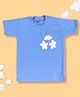 TIPPY TOP Cotton Half Sleeves Stars Patch Embroidered Bio Washed Tee - Light Blue
