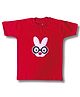 TIPPY TOP Cotton Half Sleeves Animal Patch Embroidered Bio Washed Tee - Red