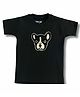 TIPPY TOP Cotton Half Sleeves Dog Patch Embroidered Bio Washed Tee - Black