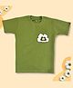 TIPPY TOP Cotton Half Sleeves Floral Patch Embroidered Bio Washed Tee - Green