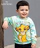 Babyhug Disney Terry Knitted Full Sleeves Tie & Dye Sweatshirt With Simba Design - Light Blue