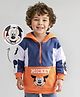 Babyhug Disney Terry Knit Full Sleeves Hooded Sweatshirt With Cut & Sew Design & Mickey Mouse Graphics - Blue & Orange
