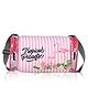 Echo Boomers Pink Stripes Print Square Travel Duffle Gym Luggage Bag with PVC Side Compartments