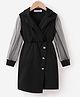 Kookie Kids Full Sleeves Solid Colour Collared Party Dress - Black