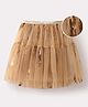 Kookie Kids Knee Length Tiered Skirt with Sequins - Tan