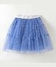 Kookie Kids Knee Length Tiered Stars & Moon Foil Printed Skirt - Blue