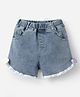 Kookie Kids Denim Shorts With Bow Applique - Blue